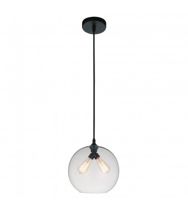  Glass 2 Light Down Mini Pendant With Clear Finish (5553P12 - Clear (2L)) - CWI