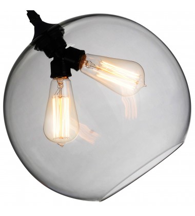  Glass 2 Light Down Mini Pendant With Smoke Finish (5553P12 - Smoke (2L)) - CWI