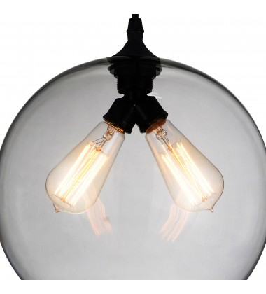  Glass 2 Light Down Mini Pendant With Smoke Finish (5553P12 - Smoke (2L)) - CWI
