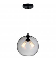  Glass 2 Light Down Mini Pendant With Smoke Finish (5553P12 - Smoke (2L)) - CWI