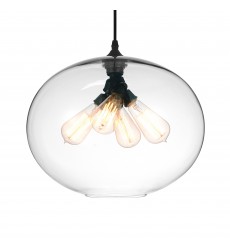  Glass 4 Light Down Pendant With Clear Finish (5553P16-Clear) - CWI