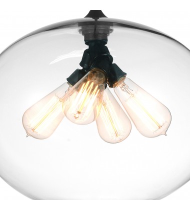 Glass 4 Light Down Pendant With Clear Finish (5553P16-Clear) - CWI Glass 4 Light Down Pendant With Clear Finish (5553P16-Clear) - CWI