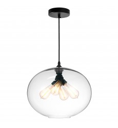  Glass 4 Light Down Pendant With Clear Finish (5553P16-Clear) - CWI