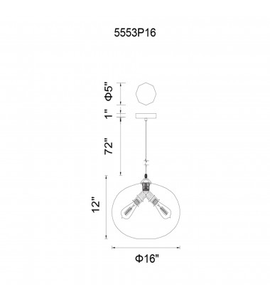 Glass 4 Light Down Pendant With Clear Finish (5553P16-Clear) - CWI Glass 4 Light Down Pendant With Clear Finish (5553P16-Clear) - CWI