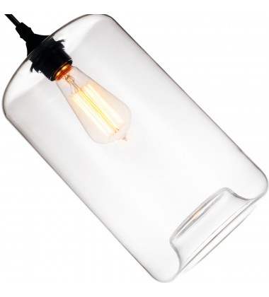  Glass 1 Light Down Mini Pendant With Clear Finish (5553P7-Clear) - CWI
