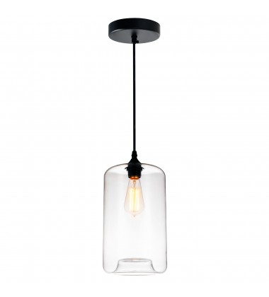  Glass 1 Light Down Mini Pendant With Clear Finish (5553P7-Clear) - CWI