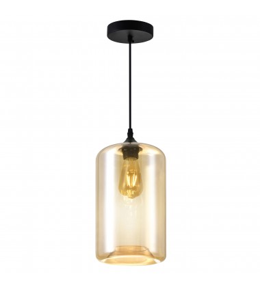 Glass 1 Light Down Mini Pendant With Cognac Finish (5553P7-Cognac) - CWI Glass 1 Light Down Mini Pendant With Cognac Finish (5553P7-Cognac) - CWI