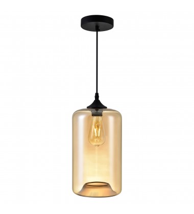 Glass 1 Light Down Mini Pendant With Cognac Finish (5553P7-Cognac) - CWI Glass 1 Light Down Mini Pendant With Cognac Finish (5553P7-Cognac) - CWI