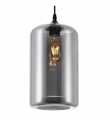  Glass 1 Light Down Mini Pendant With Smoke Finish (5553P7-Smoke) - CWI