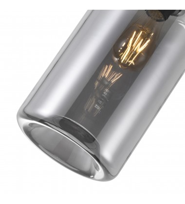  Glass 1 Light Down Mini Pendant With Smoke Finish (5553P7-Smoke) - CWI