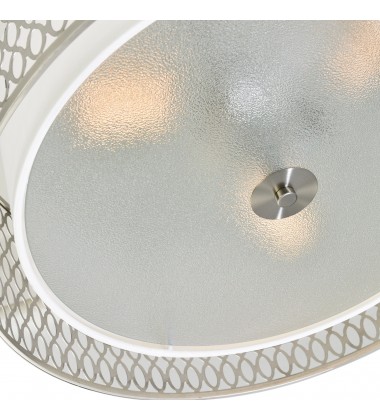  Mikayla 3 Light Drum Shade Flush Mount With Satin Nickel Finish (5555C17SN) - CWI