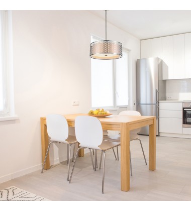  Mikayla 5 Light Drum Shade Chandelier With Satin Nickel Finish (5555P22SN) - CWI