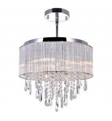  Jacquimo 6 Light Drum Shade Flush Mount With Chrome Finish (5558C16C) - CWI