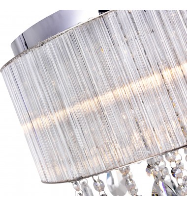  Jacquimo 6 Light Drum Shade Flush Mount With Chrome Finish (5558C16C) - CWI