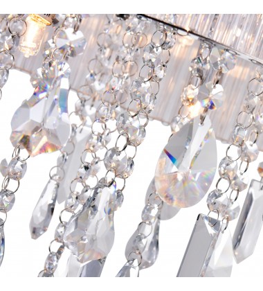  Jacquimo 6 Light Drum Shade Flush Mount With Chrome Finish (5558C16C) - CWI