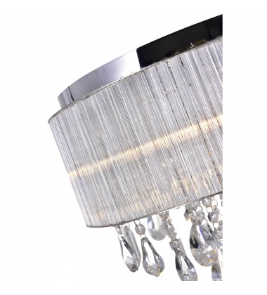  Jacquimo 6 Light Drum Shade Flush Mount With Chrome Finish (5558C16C) - CWI