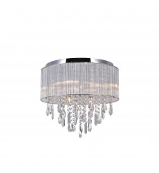  Jacquimo 6 Light Drum Shade Flush Mount With Chrome Finish (5558C16C) - CWI