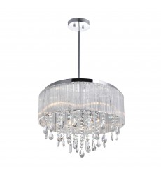  Jacquimo 9 Light Drum Shade Flush Mount With Chrome Finish (5558C20C) - CWI