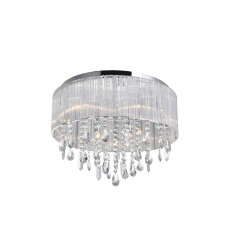  Jacquimo 9 Light Drum Shade Flush Mount With Chrome Finish (5558C20C) - CWI