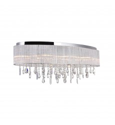  Jacquimo 10 Light Drum Shade Flush Mount With Chrome Finish (5558C34C-O) - CWI