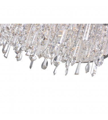  Benson 14 Light Drum Shade Flush Mount With Chrome Finish (5562C24C Clear) - CWI