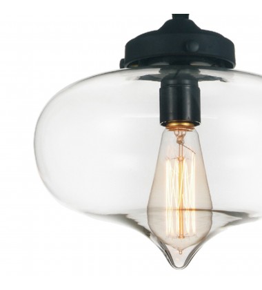  Glass 1 Light Down Mini Pendant With Clear Finish (5570P11 - Clear) - CWI
