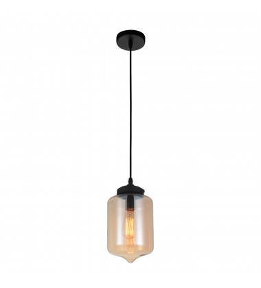  Glass 1 Light Down Mini Pendant With Amber Finish (5570P7C - Amber) - CWI
