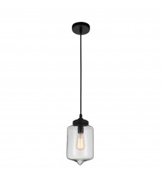  Glass 1 Light Down Mini Pendant With Clear Finish (5570P7C - Clear) - CWI