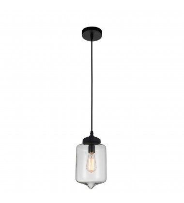  Glass 1 Light Down Mini Pendant With Clear Finish (5570P7C - Clear) - CWI