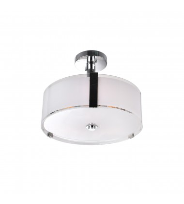 Lucie 3 Light Drum Shade Chandelier With Chrome Finish (5571P14C-R) - CWI Lucie 3 Light Drum Shade Chandelier With Chrome Finish (5571P14C-R) - CWI