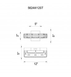 Milan LED Vanity Light With Chrome Finish (5624W12ST) - CWI  Milan LED Vanity Light With Chrome Finish (5624W12ST) - CWI