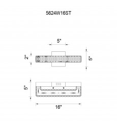 Milan LED Vanity Light With Chrome Finish (5624W16ST) - CWI  Milan LED Vanity Light With Chrome Finish (5624W16ST) - CWI