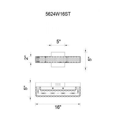 Milan LED Vanity Light With Chrome Finish (5624W16ST) - CWI  Milan LED Vanity Light With Chrome Finish (5624W16ST) - CWI