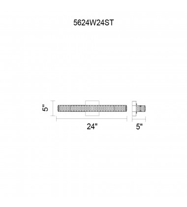 Milan LED Vanity Light With Chrome Finish (5624W24ST) - CWI  Milan LED Vanity Light With Chrome Finish (5624W24ST) - CWI