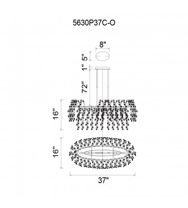 Flurry 7 Light Down Chandelier With Chrome Finish (5630P37C-O) - CWI Flurry 7 Light Down Chandelier With Chrome Finish (5630P37C-O) - CWI