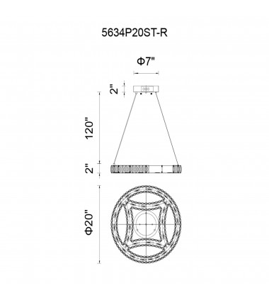  Beyond LED Chandelier With Chrome Finish (5634P20ST-R) - CWI