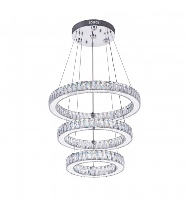  Florence LED Chandelier With Chrome Finish (5635P20ST-3R (Clear)) - CWI