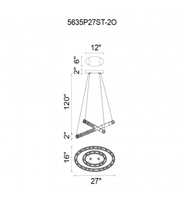 Florence LED Chandelier With Chrome Finish (5635P27ST-2O (Clear)) - CWI  Florence LED Chandelier With Chrome Finish (5635P27ST-2O (Clear)) - CWI