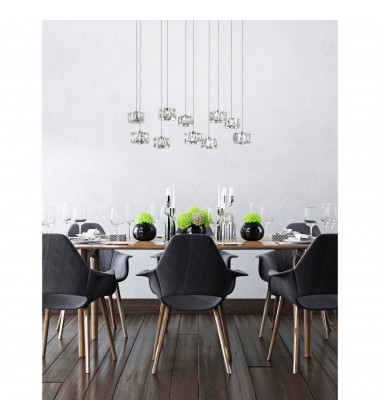  Milan LED Multi Light Pendant With Chrome Finish (5636P28ST-RC) - CWI