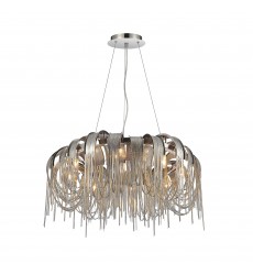  Shirley 8 Light Down Chandelier With Chrome Finish (5637P32C) - CWI