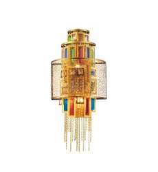  Stained 3 Light Wall Sconce With Gold Finish (5647W12G) - CWI