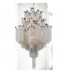  Daisy 17 Light Down Chandelier With Chrome Finish (5650P24C-15L) - CWI