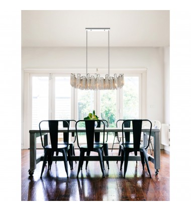  Daisy 7 Light Down Chandelier With Chrome Finish (5650P47C) - CWI
