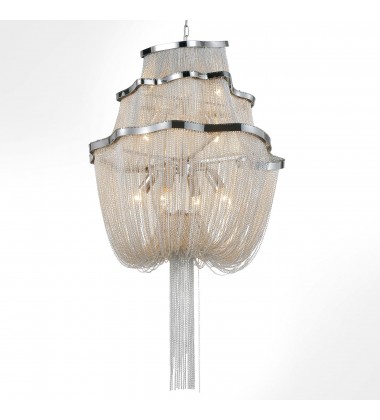  Secca 9 Light Down Chandelier With Chrome Finish (5654P20C) - CWI