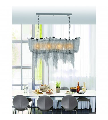  Secca 11 Light Down Chandelier With Chrome Finish (5654P40C-RC) - CWI