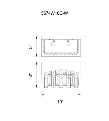  Havely 2 Light Wall Sconce With Chrome Finish (5674W10C-W) - CWI