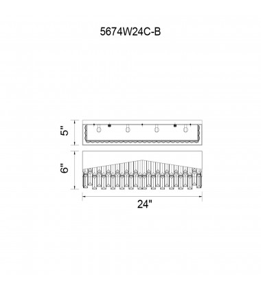  Havely 4 Light Wall Sconce With Chrome Finish (5674W24C-B) - CWI