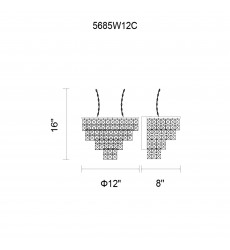  Chique 3 Light Wall Sconce With Chrome Finish (5685W12C) - CWI