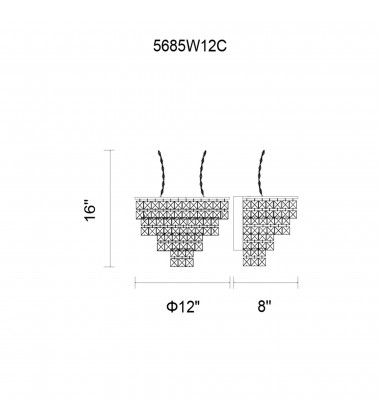  Chique 3 Light Wall Sconce With Chrome Finish (5685W12C) - CWI