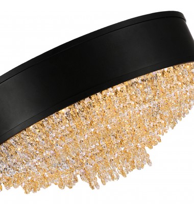  Medina 7 Light Drum Shade Flush Mount With Black Finish (5687C16-11-101) - CWI